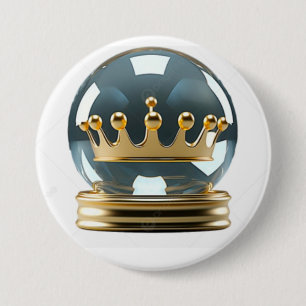 Minimalistische Gouden Kroon Artistieke Knop Ronde Button 7,6 Cm
