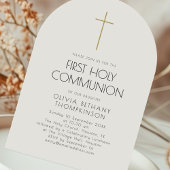Minimalistische Gouden Kruis Eerste Heilige Commun Kaart