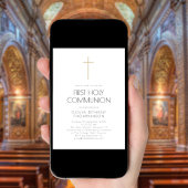 Minimalistische Gouden Kruis Eerste Heilige Commun Kaart