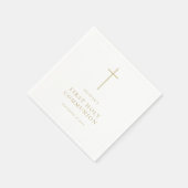 Minimalistische Gouden Kruis Eerste Heilige Commun Servet (Hoek)