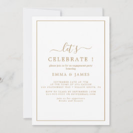 Minimalistische gouden "Laten we het vieren" uitno Kaart