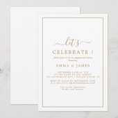 Minimalistische gouden "Laten we het vieren" uitno Kaart (Voorkant / Achterkant)