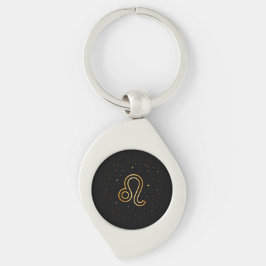 Minimalistische Gouden Leeuw Zodiac Sleutelhanger