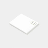 Minimalistische gouden lijst naam post-it® notes (Schuin)