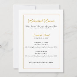 Minimalistische gouden lijst script repetitie dine kaart
