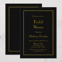 Minimalistische gouden lijst zwarte bruidsdouche