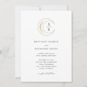 Minimalistische gouden maan hemelse bruiloft kaart (Voorkant)