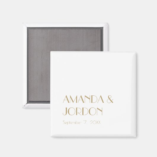 Minimalistische Gouden Moderne Art Deco Bruiloft M Magneet (Voorkant / Achterkant)