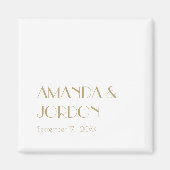 Minimalistische Gouden Moderne Art Deco Bruiloft M Magneet (Voorkant)