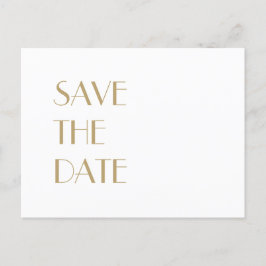 Minimalistische gouden moderne Art Deco-huwelijksa Aankondigingskaart