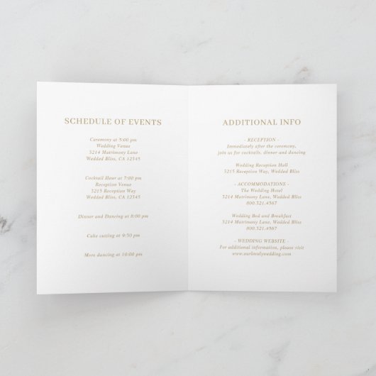 Minimalistische Gouden Moderne Bruiloft (Binnen)