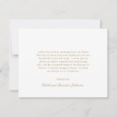 Minimalistische Gouden Moderne Bruiloft Bedankkaart (Achterkant)