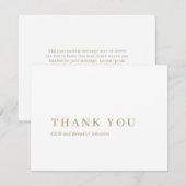 Minimalistische Gouden Moderne Bruiloft Bedankkaart (Voorkant / Achterkant)