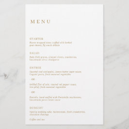 Minimalistische gouden moderne bruiloft menu