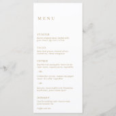 Minimalistische Gouden Moderne Bruiloft Menu (Voorkant)