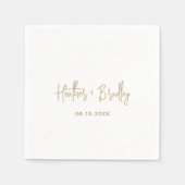 Minimalistische Gouden Moderne Bruiloft Servet (Voorkant)