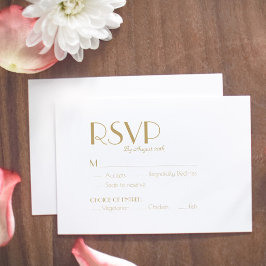 Minimalistische Gouden Moderne Deco Bruiloft Maalt RSVP Kaartje