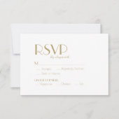 Minimalistische Gouden Moderne Deco Bruiloft Maalt RSVP Kaartje (Voorkant)