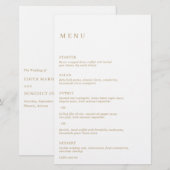 Minimalistische gouden moderne trouwmenu (Voorkant / Achterkant)