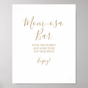 Minimalistische gouden Mom-osa bar bord Poster