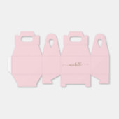 Minimalistische gouden monogram naam script roze r bedankdoosjes (Uitgevouwen)