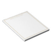 Minimalistische gouden monogram twee randen notitieblok (Schuin)