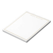 Minimalistische gouden monogram twee randen notitieblok (Linkerzijde)