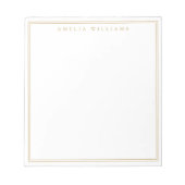 Minimalistische gouden monogram twee randen notitieblok (Voorkant)