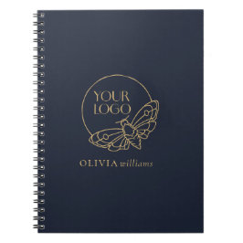 Minimalistische Gouden Navy Blauwe Eenvoudige Prof Notitieboek