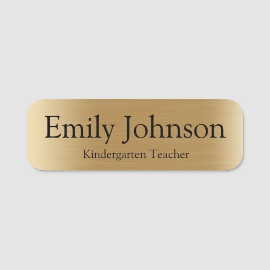 Minimalistische Gouden Onderwijs Naam | Aangepaste Naamplaatje (Voorkant)