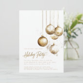 Minimalistische gouden Ornamenten Baubles kerstfee Kaart (Staand voorkant)