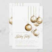 Minimalistische gouden Ornamenten Baubles kerstfee Kaart (Voorkant / Achterkant)