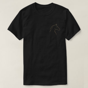 Minimalistische gouden paard zwarte T-shirt
