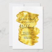 Minimalistische gouden penseelstreek bruiloft uitn kaart (Voorkant)