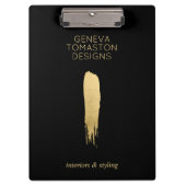 Minimalistische gouden penseelstreek designer Logo Klembord (Voorkant)