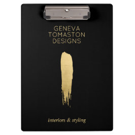 Minimalistische gouden penseelstreek designer Logo Klembord