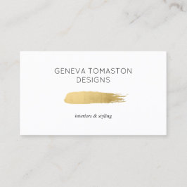 Minimalistische gouden penseelstreek designer Logo Visitekaartje