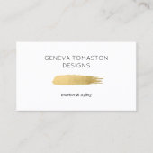 Minimalistische gouden penseelstreek designer Logo Visitekaartje (Voorkant)