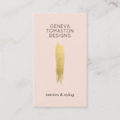 Minimalistische gouden penseelstreek designer Logo Visitekaartje (Voorkant)