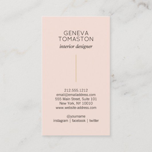 Minimalistische gouden penseelstreek designer Logo Visitekaartje (Achterkant)