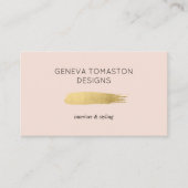 Minimalistische gouden penseelstreek designer Logo Visitekaartje (Voorkant)