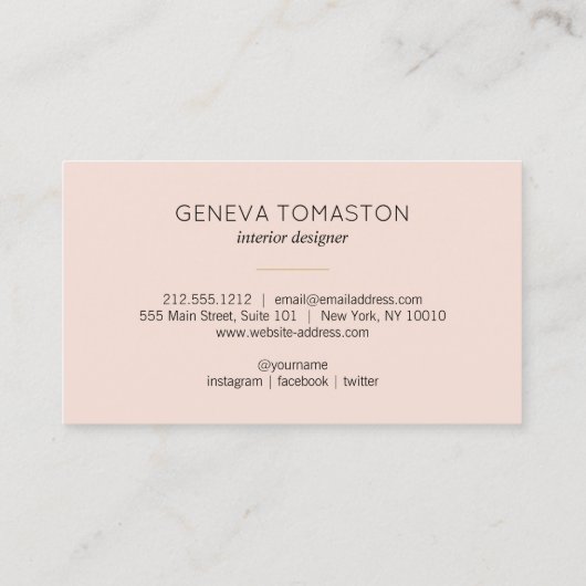 Minimalistische gouden penseelstreek designer Logo Visitekaartje (Achterkant)