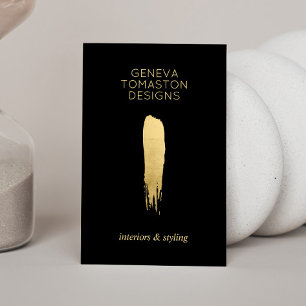 Minimalistische gouden penseelstreek designer Logo Visitekaartje
