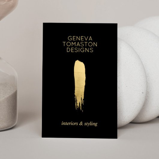 Minimalistische gouden penseelstreek designer Logo Visitekaartje