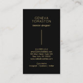 Minimalistische gouden penseelstreek designer Logo Visitekaartje (Achterkant)