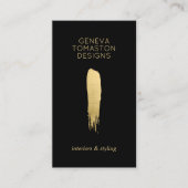 Minimalistische gouden penseelstreek designer Logo Visitekaartje (Voorkant)