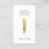 Minimalistische gouden penseelstreek Designer Logo Visitekaartje (Voorkant)