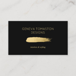Minimalistische gouden penseelstreek designer Logo Visitekaartje