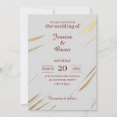 Minimalistische gouden penseelstreek ontwerp bruil kaart (Voorkant)