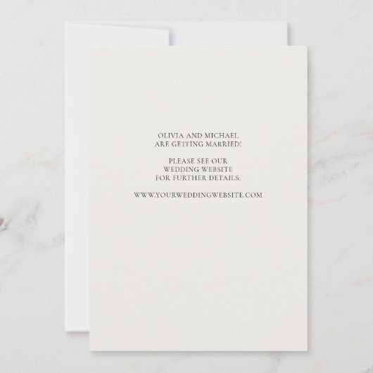 Minimalistische gouden pioenenfoto Save the Date (Achterkant)